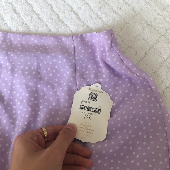 NWT altar’d state polka dot purple mini skirt - Picture 6 of 11